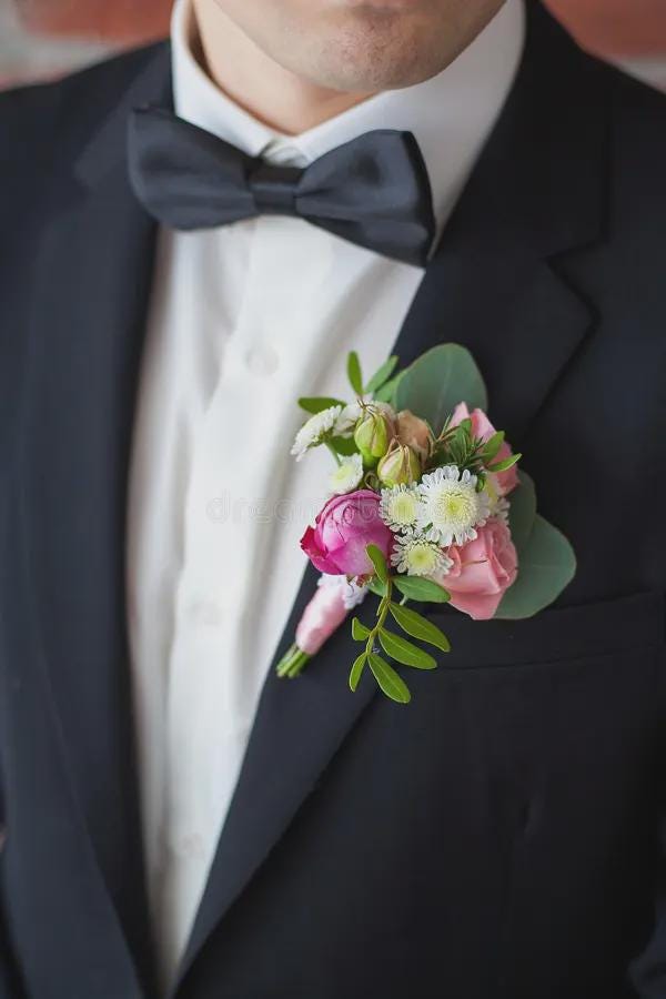 Custom Silk Flower Boutonniere for Wedding Party, Groom, Groomsmen, Ring Bearer – Faux Floral Accent