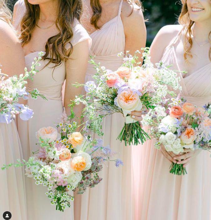 Pastel Wildflower Classic Bridesmaid Bouquet, Spring Wedding Bouquet, Flower Bouquet, Poppy, Daisy, Rose, Carnation, Lily, Hydrangea, Daisy