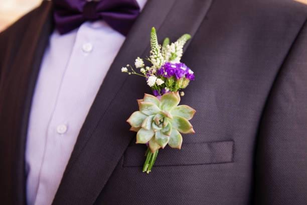 Custom Silk Flower Boutonniere for Wedding Party, Groom, Groomsmen, Ring Bearer – Faux Floral Accent