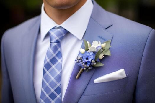 Custom Silk Flower Boutonniere for Wedding Party, Groom, Groomsmen, Ring Bearer – Faux Floral Accent