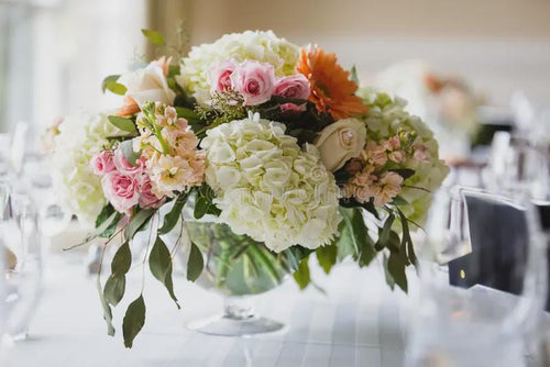 Custom Personalized Wedding Table Reception Centerpiece Event Flowers Faux Fake Artificial Flowers