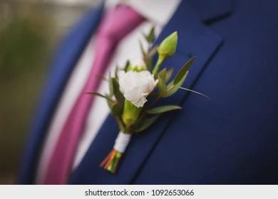 Custom Silk Flower Boutonniere for Wedding Party, Groom, Groomsmen, Ring Bearer – Faux Floral Accent
