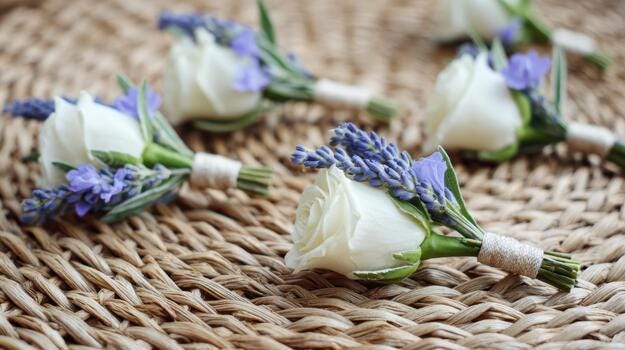 Custom Silk Flower Boutonniere for Wedding Party, Groom, Groomsmen, Ring Bearer – Faux Floral Accent